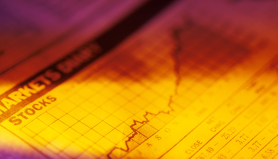 Stock market graph. 